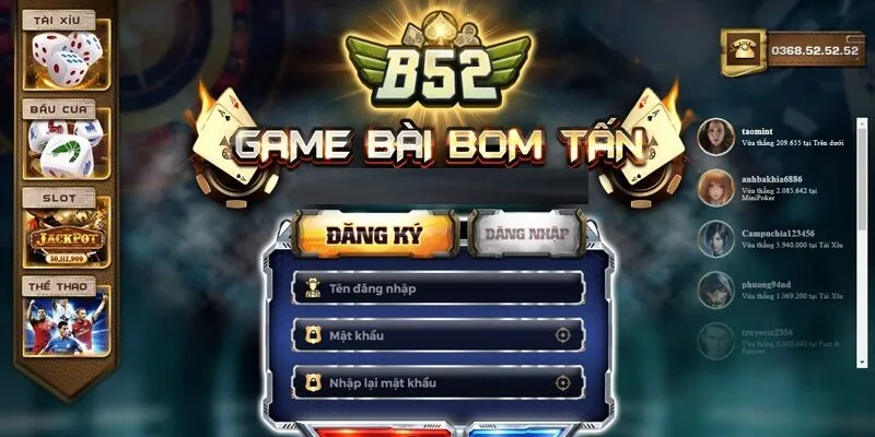 Thông tin đăng ký B52 Club